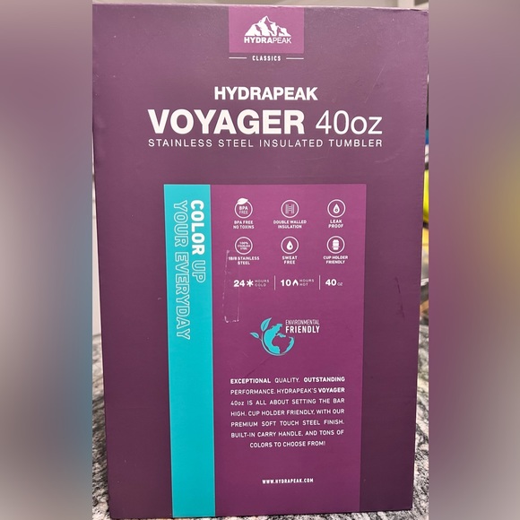 Brand New In Box Hydrapeak Voyager Classic  Stainless Steel Tumbler. - Picture 2 of 2